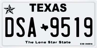 TX license plate DSA9519