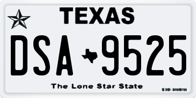 TX license plate DSA9525