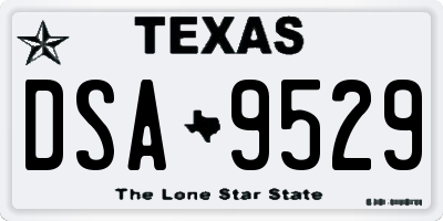 TX license plate DSA9529