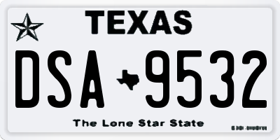 TX license plate DSA9532