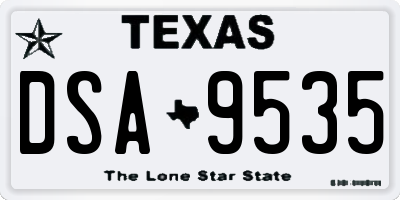 TX license plate DSA9535