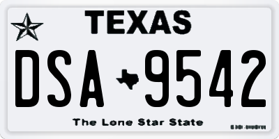 TX license plate DSA9542