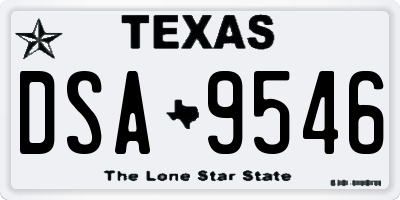 TX license plate DSA9546