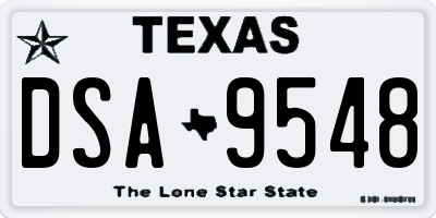 TX license plate DSA9548
