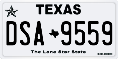 TX license plate DSA9559