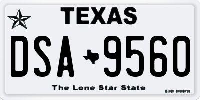 TX license plate DSA9560