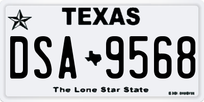 TX license plate DSA9568