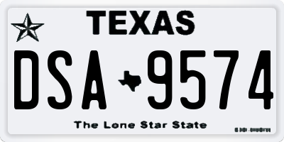 TX license plate DSA9574