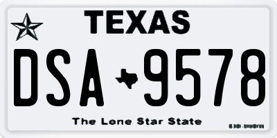 TX license plate DSA9578