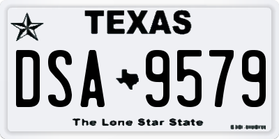 TX license plate DSA9579