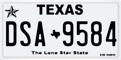 TX license plate DSA9584