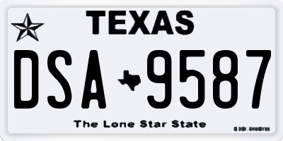 TX license plate DSA9587