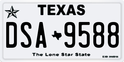 TX license plate DSA9588