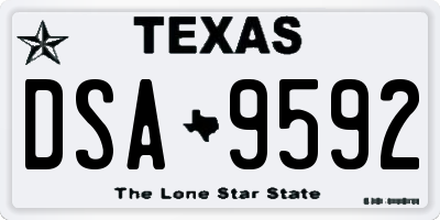 TX license plate DSA9592