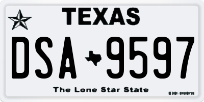TX license plate DSA9597
