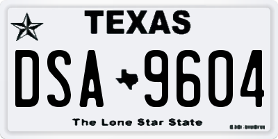 TX license plate DSA9604