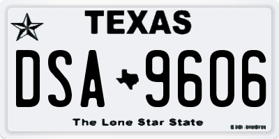 TX license plate DSA9606