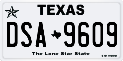 TX license plate DSA9609