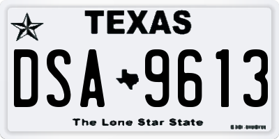 TX license plate DSA9613