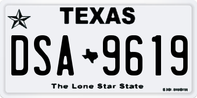 TX license plate DSA9619