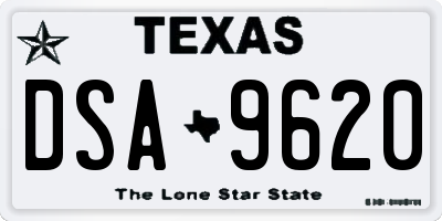 TX license plate DSA9620