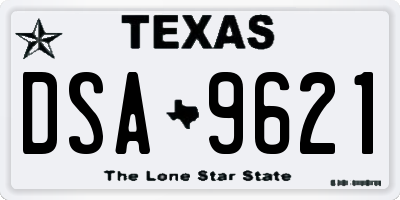 TX license plate DSA9621