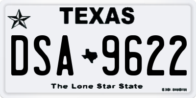 TX license plate DSA9622