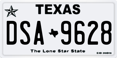 TX license plate DSA9628