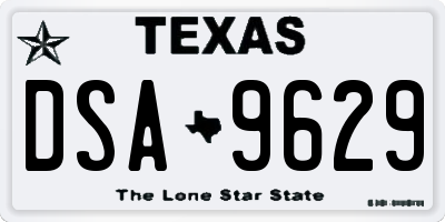 TX license plate DSA9629