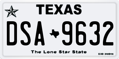 TX license plate DSA9632