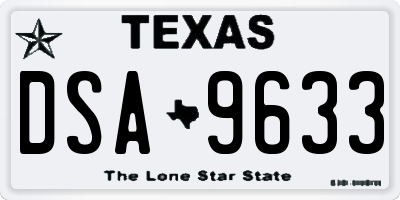 TX license plate DSA9633