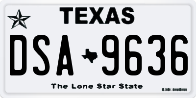 TX license plate DSA9636