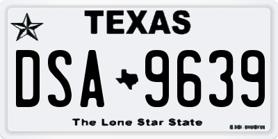 TX license plate DSA9639