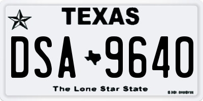TX license plate DSA9640