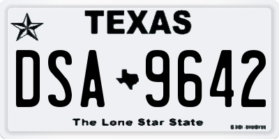 TX license plate DSA9642