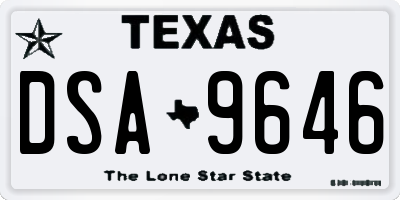 TX license plate DSA9646
