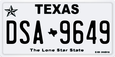 TX license plate DSA9649