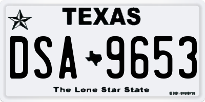 TX license plate DSA9653