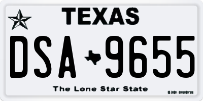 TX license plate DSA9655