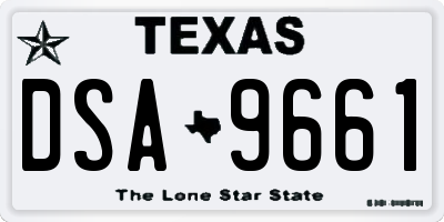 TX license plate DSA9661