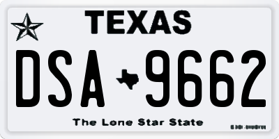 TX license plate DSA9662