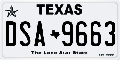 TX license plate DSA9663
