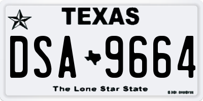TX license plate DSA9664