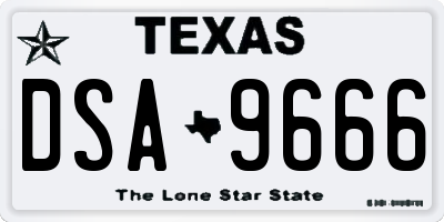TX license plate DSA9666