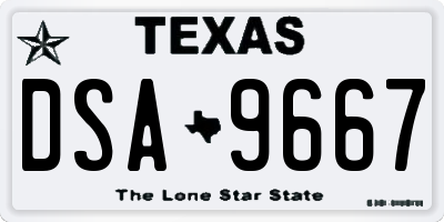 TX license plate DSA9667