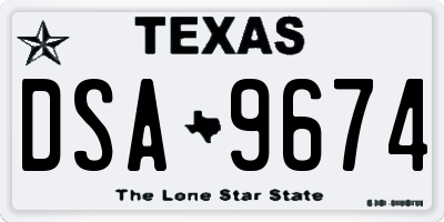 TX license plate DSA9674