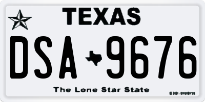 TX license plate DSA9676