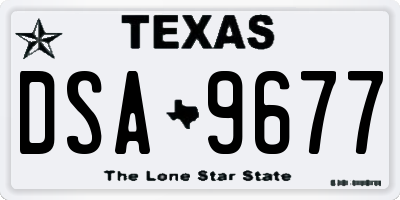 TX license plate DSA9677