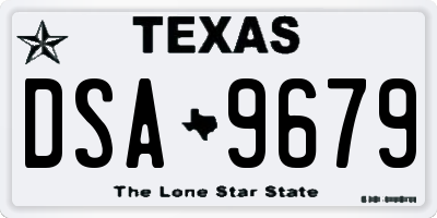 TX license plate DSA9679