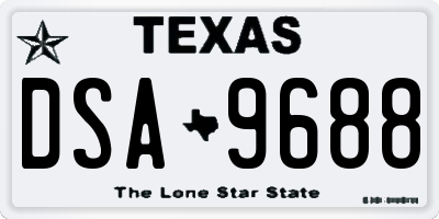 TX license plate DSA9688